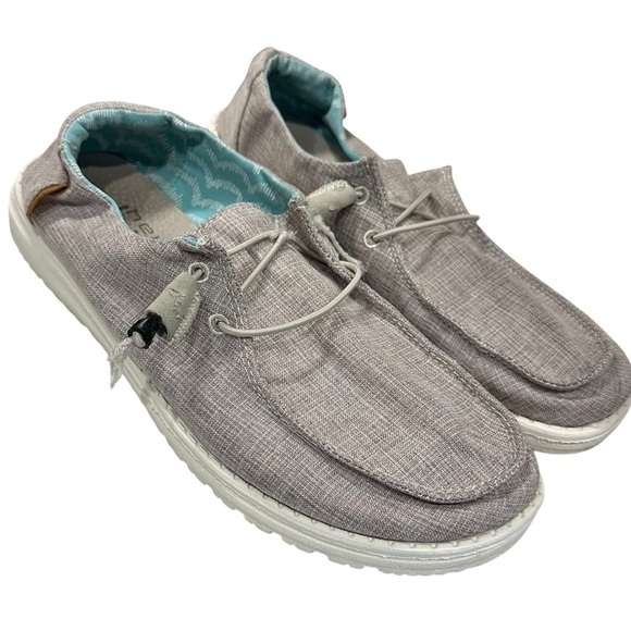 Hey Dude Shoes - Women’s HEY DUDE Wendy Gray Chambray Slip On Shoes Size 10